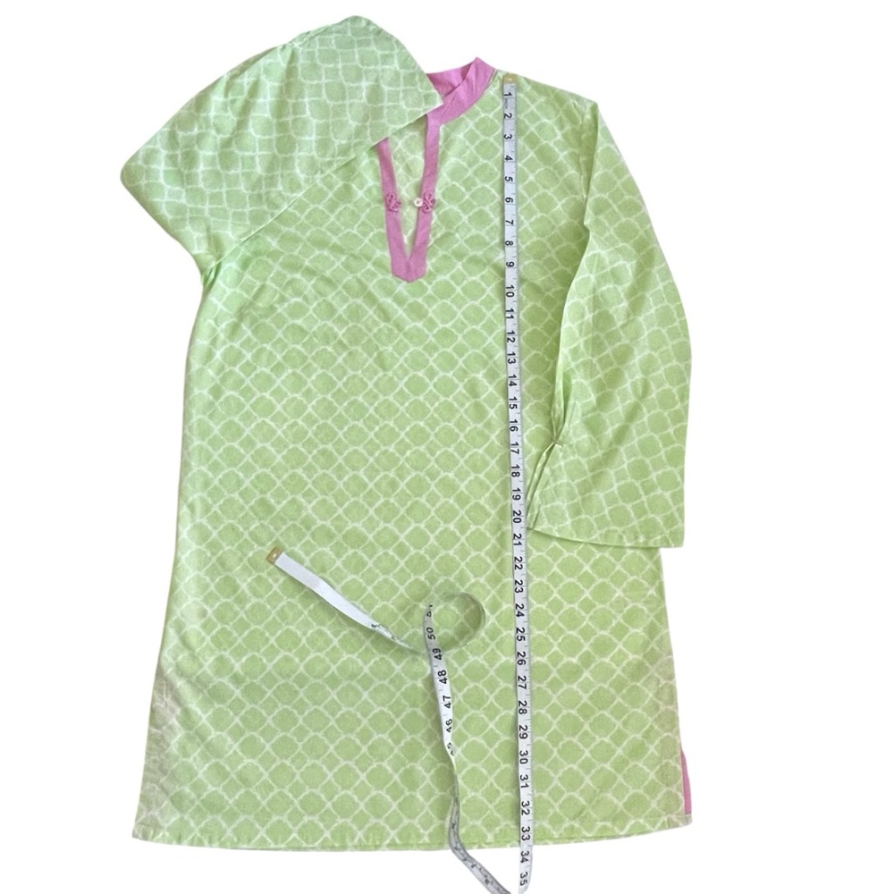 Lilly Pulitzer Lime Green and Pink long sleeve mini dress or Tunic Top Sz S - Picture 7 of 9